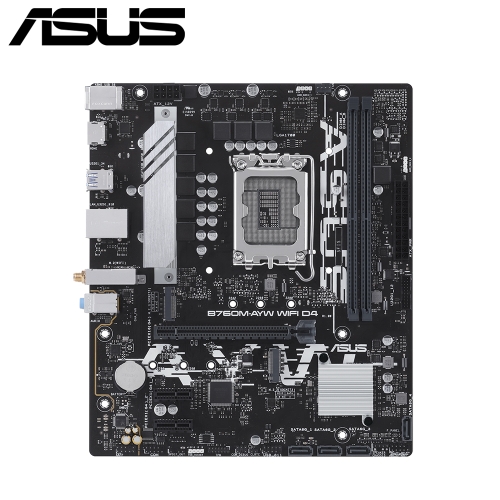 華碩 B760M-AYW WIFI D4 (M-ATX/1H/2xM.2/4xSATA/LAN 2.5Gb+無線)