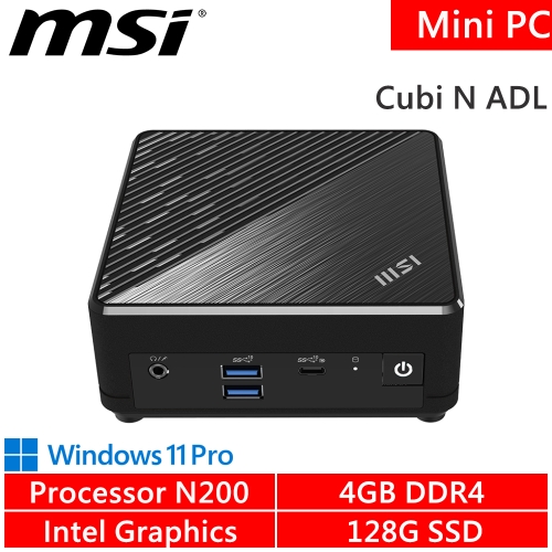 微星 Cubi N ADL-035TW(N200/4G DDR4/128G PCIE/W11P)
