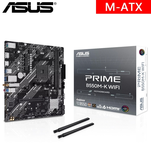 華碩 PRIME B550M-K WIFI(M-ATX/2xM.2/4xSATA/1H1DP/LAN 1G+Wi-Fi 6)