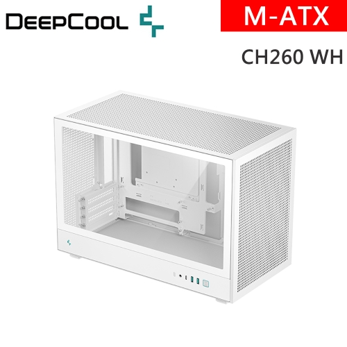 DEEPCOOL CH260 WH 白 M-ATX/玻璃透側/CPU高17.4cm/顯卡長38.8cm/支援360水冷/支援背插式