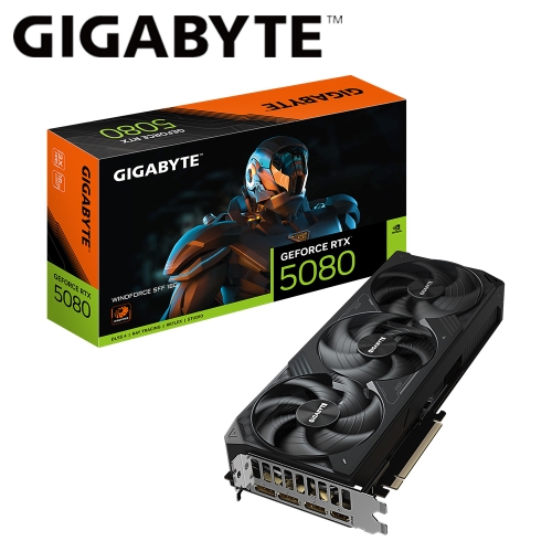 可單售!升級首選!!技嘉 N5080WF3OC-16GD RTX 5080 WINDFORCE OC SFF 16G(2670 MHz/16G DDR7/30.4cm/三風扇/註四年)